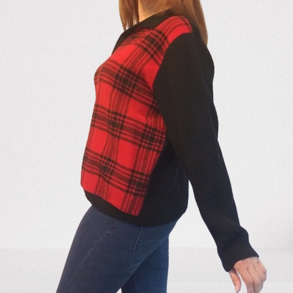 Pendleton Vintage Red Buffalo Plaid Wool Sweater - Picture 14 of 16